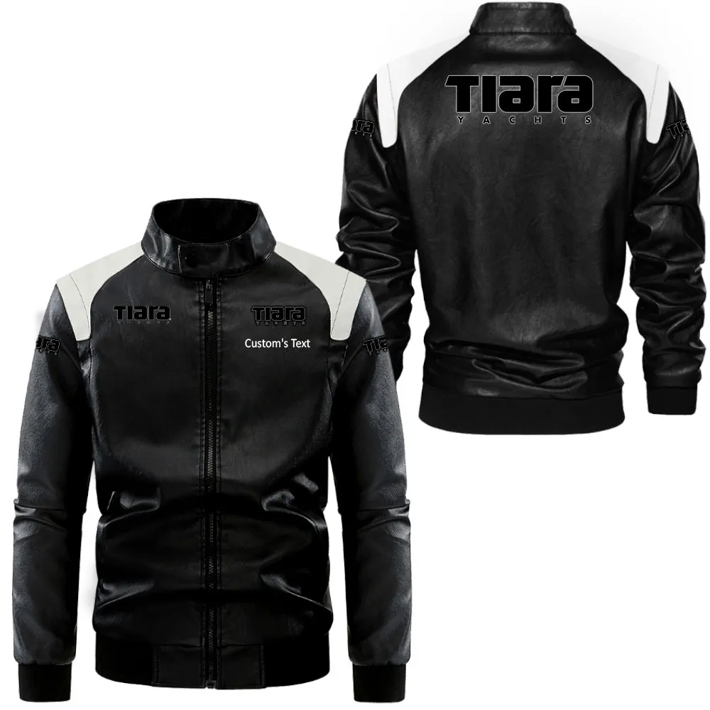 Marine Spirit Black And White Leather Jacket, Rider Edge Classic Leather CAR080