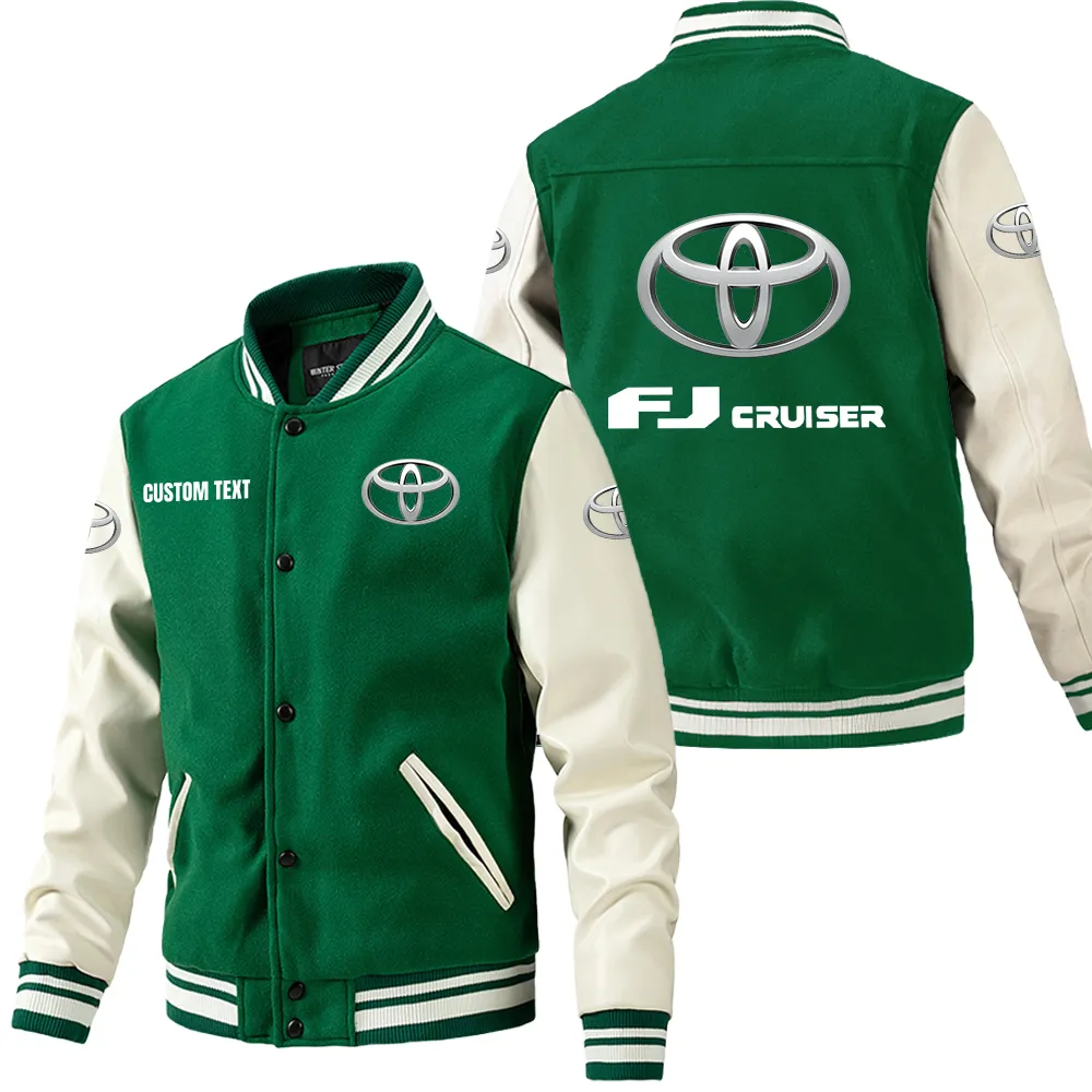 Lifestyle Motion Leather Baseball Jacket, Garage Life Leather Jacket CAR180 - Green
