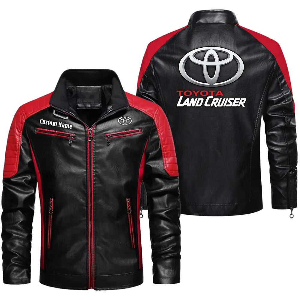 Rugged 4x4 Men's Pu Leather Jacket, Durable PU Jacket Road Style CAR040 - Red