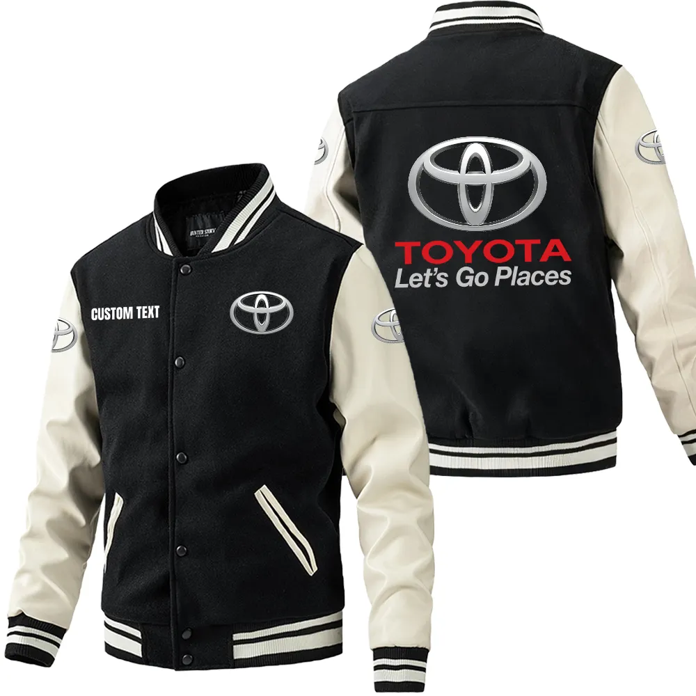 Family Ride Leather Baseball Jacket, Urban Gearhead Leather Style CAR180 - Black White