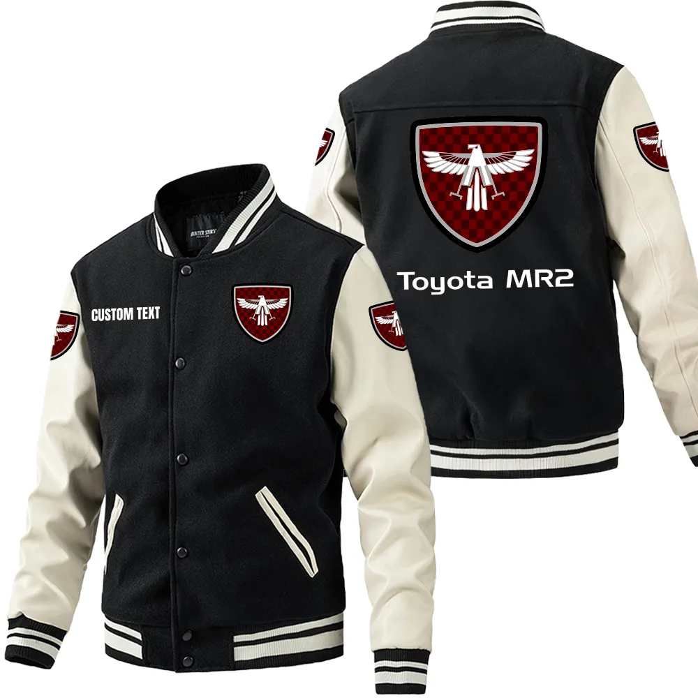 Strong Energy Leather Baseball Jacket, Classic Varsity Leather Jacket CAR180 - Black White