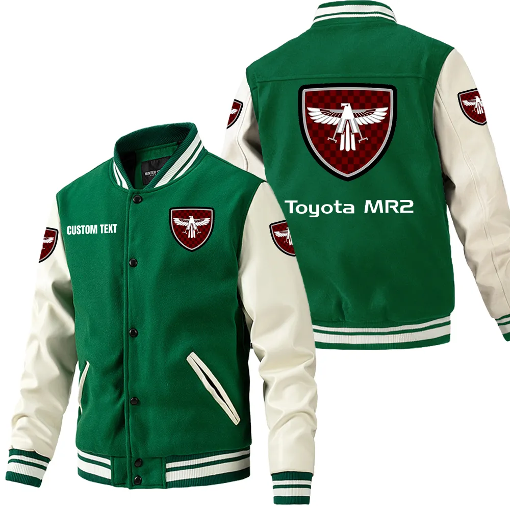Speed Drive Leather Baseball Jacket, Street-Ready Leather Jacket CAR180 - Green