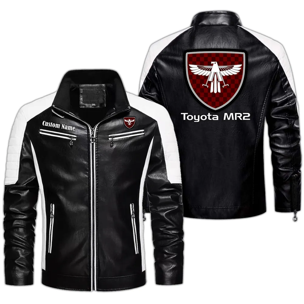 Racing Motion Men's Pu Leather Jacket, Auto-Inspired PU Leather Style CAR040 - Black