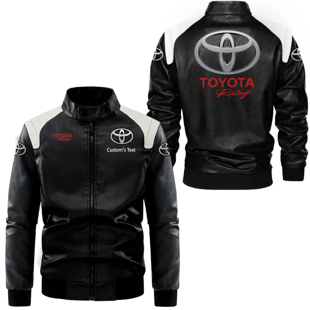 Road Energy Black And White Leather Jacket, Black and White Roadwear CAR080