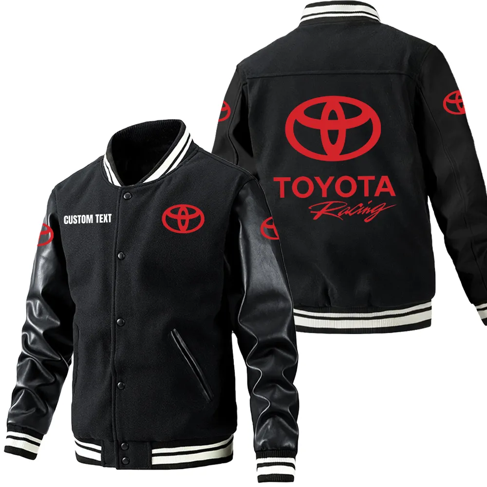Road Energy Leather Baseball Jacket, Rugged Varsity Leather Style CAR180 - Black