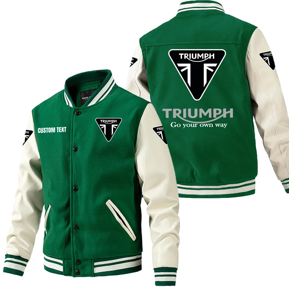 Timeless Cruiser Leather Baseball Jacket, Durable Rider Leather Jacket CAR180 - Green