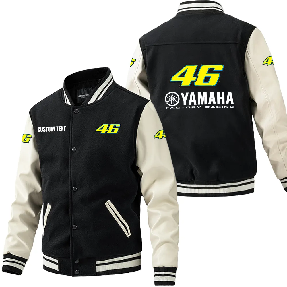 Grand Prix Racer Leather Baseball Jacket, Gearhead Pride in Leather CAR180 - Black White