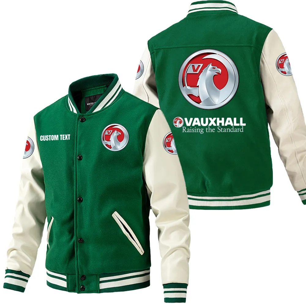Urban Vehicle Leather Baseball Jacket, Durable Rider Leather Jacket CAR180 - Green