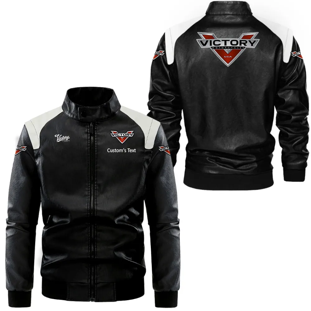Long-Distance Bike Black And White Leather Jacket, Auto Enthusiast Leather Jacket CAR080