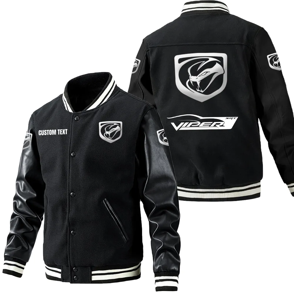 Racing Spirit Leather Baseball Jacket, Urban Gearhead Leather Style CAR180 - Black