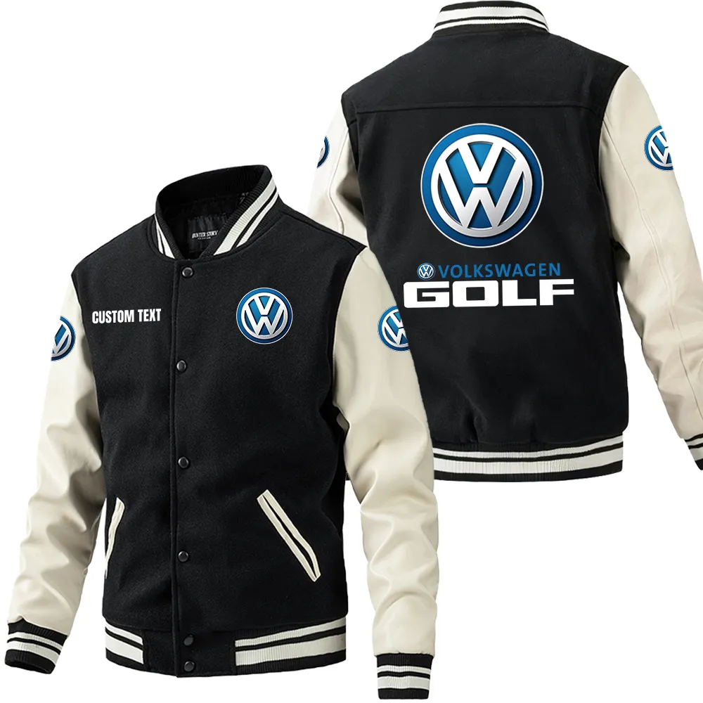 Strong Energy Leather Baseball Jacket, Rugged Gearhead Leather Style CAR180 - Black White