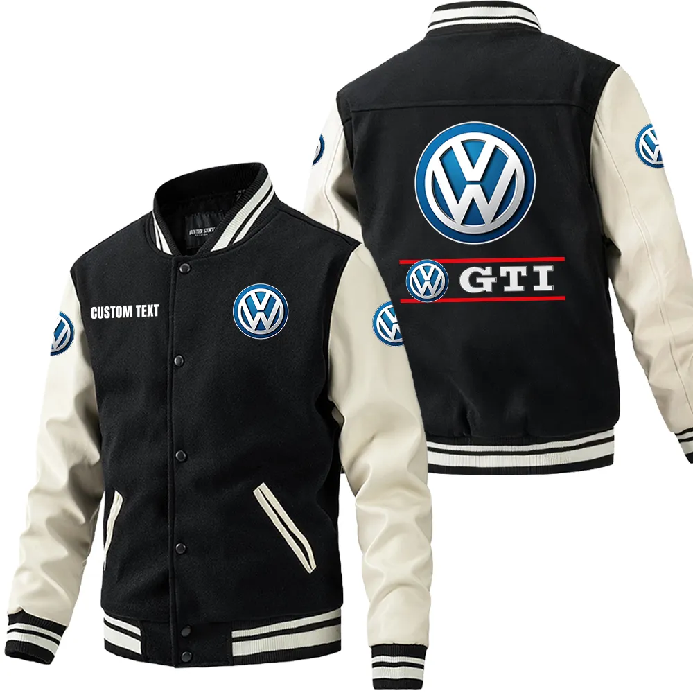 Garage Style Leather Baseball Jacket, Street-Ready Leather Jacket CAR180 - Black White