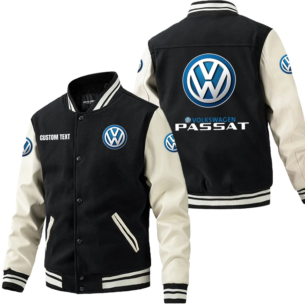 Strong Energy Leather Baseball Jacket, Ride Bold Leather Ready CAR180 - Black White