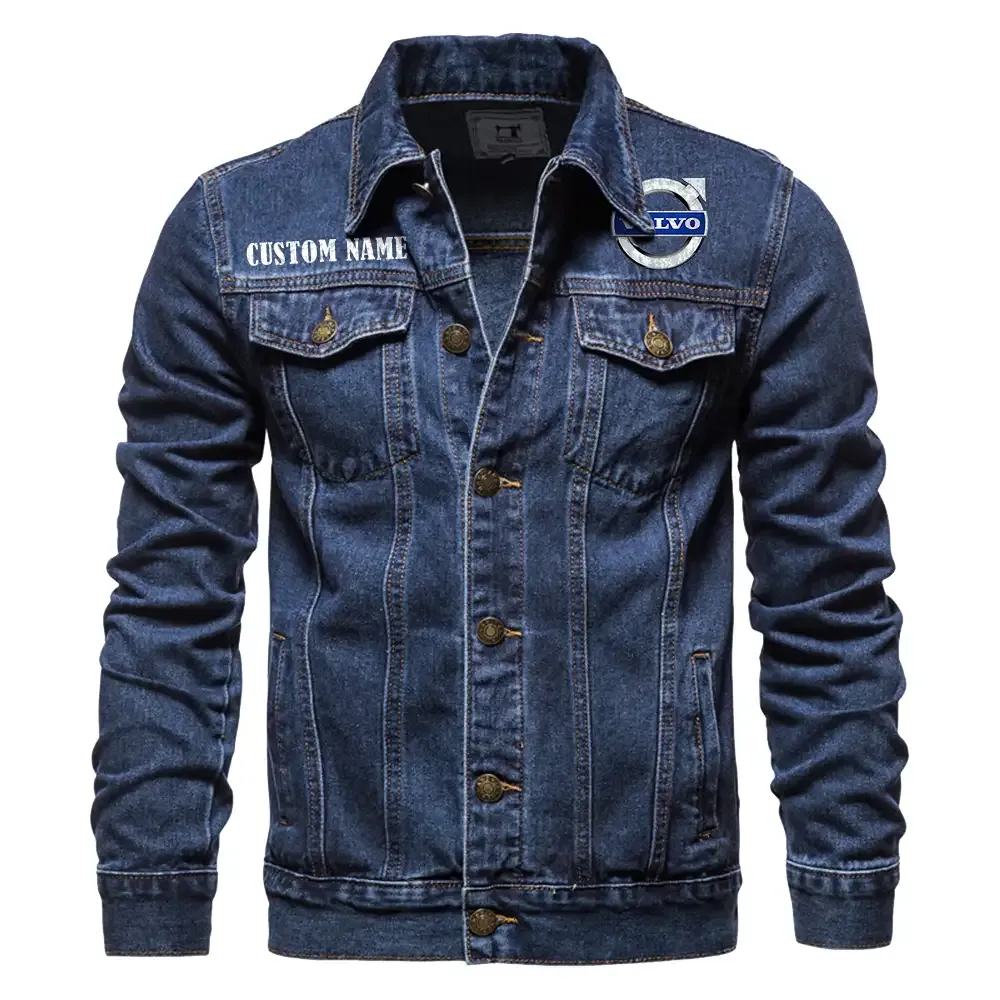 Global Automobile Company Denim Jacket, True Gearhead Denim Look CAR190 - Dark Blue