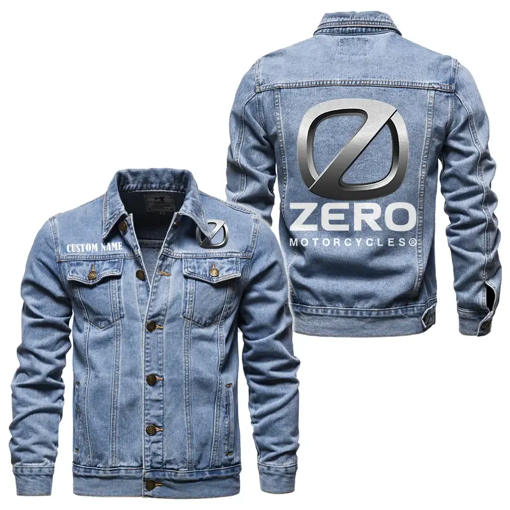 Engine Style Denim Jacket, Classic Fit Gearhead Spirit CAR190 - Light Blue