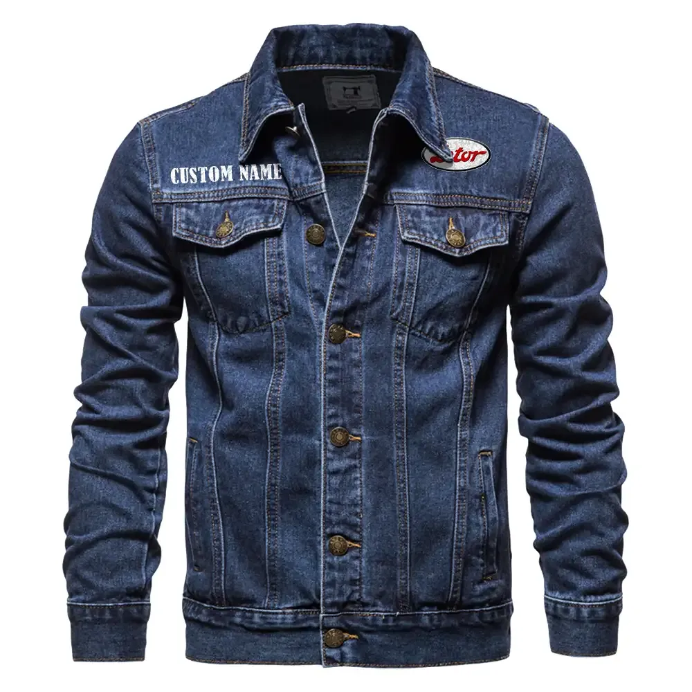 Soil Management Tractor Denim Jacket, True Gearhead Denim Look CAR190 - Dark Blue